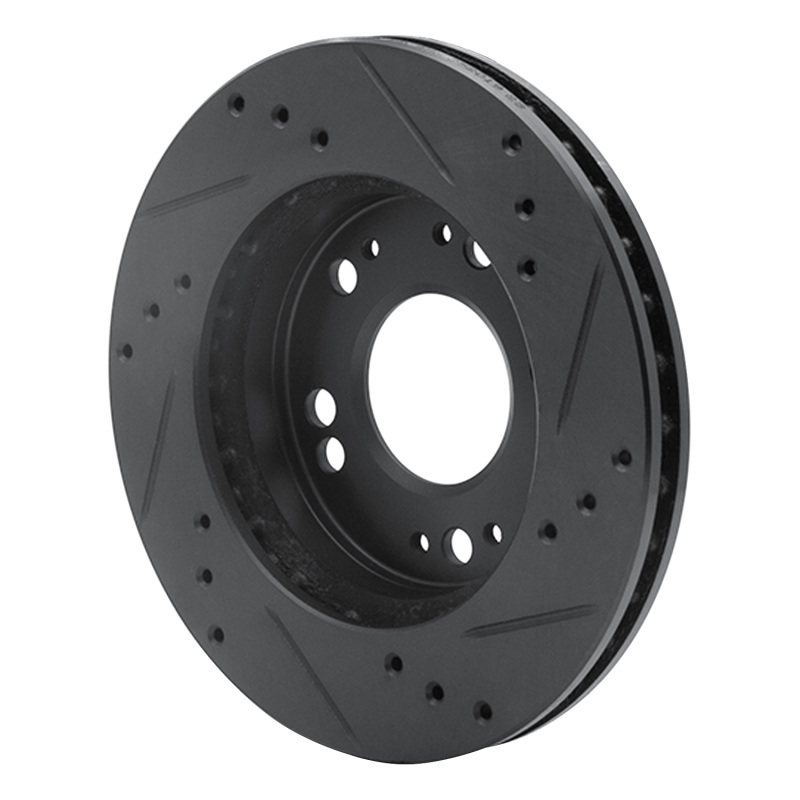 Chrysler SEBRING Brake Rotor (1) - Front Left - R1 Concepts - Drilled & Slotted - Black - `90-`05